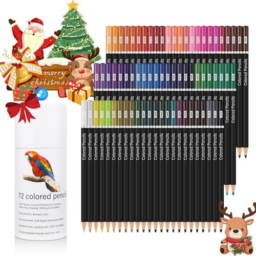 72 Matite Colorate, Soft Core di Qualità, Colori Intensamente Pigmentati, Matite Colorate Professionali Art Supplies per Artisti Professionisti e Coloristi Adulti