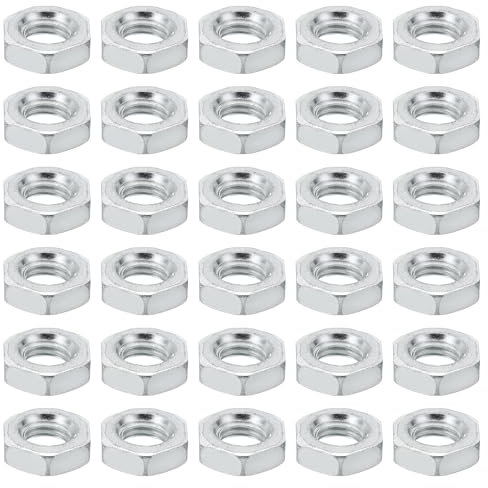 PATIKIL M7x1.0 Acier Hex Écrous, 100 Paquet Métrique Filetage Zinc Plaqué Fini Matériel Écrous Vis Boulon Fixations pour Lampes Machines Réparation 4mm Hauteur