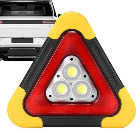 Luz triangular de advertencia para automóvil, luces LED triangulares para automóvil,Triángulos de advertencia solares LED para automóviles | Luz triangular plegable, de carga Solar, portátil, resisten