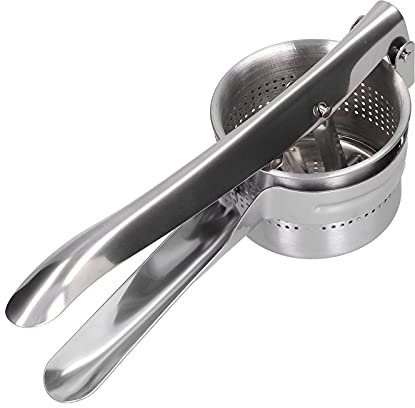 AUNMAS Spremifrutta in Acciaio Inossidabile, Schiacciapatate, Schiacciapatate con Manici Morbidi al Tatto, per Frutta e Verdura (Prodotto Principale)