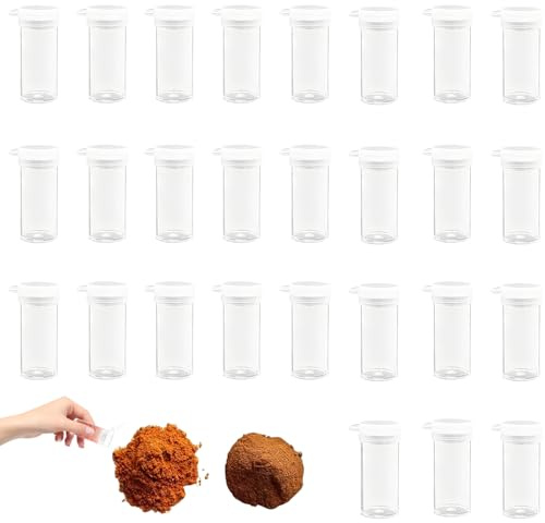 27 stycken mini saltströare, 6 g saltströare liten med 5 hål mini saltkar för resor saltkar med lock resesalt och peppar set kryddströare salt och pepparskakare camping