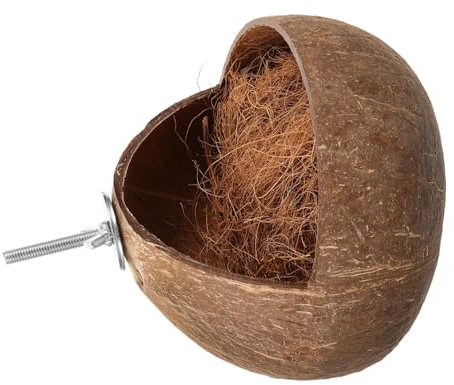 Sosoport Kokosnuss Vogelhaus Aus Natürlichem Kokosnussschalenmaterial Für Draußen Und Hängende Nutzung Als Dekoratives Nest Und Vogelkäfig Für Papageien Und Andere Vögel