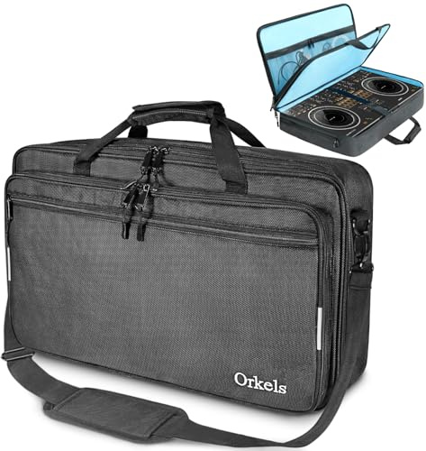 SUNDOY Bolsa de Transporte para DJ Compatible con Pioneer Controller – Maletín de Transporte a Prueba de Golpes con Correa para el Hombro y Compartimentos para Accesorios, Negro, 72x41x15-CM, Tejido