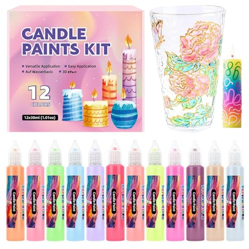 Yhsioaklo Canvas Markers, 12 ljusa färger vaxkritor set, skrivning och design för nybörjare på pyssel barn bomullspåsar presenter