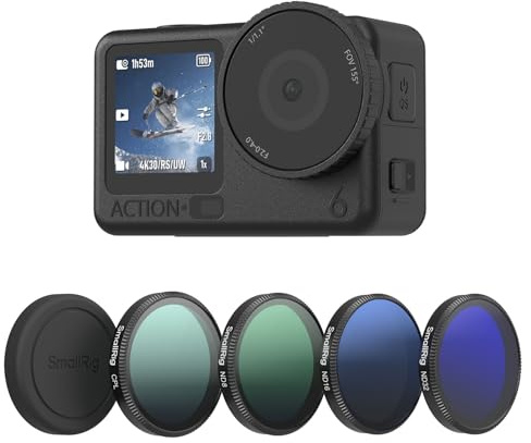 SmallRig ND Filter Kit for DJI Osmo Action 6, 5 Pack CPL ND8 ND16 ND32 Snap-On Polarizing Neutral Density Filters & Lens Silicone Cover, HD Optical Glass/Multi-Coated Filters-5895