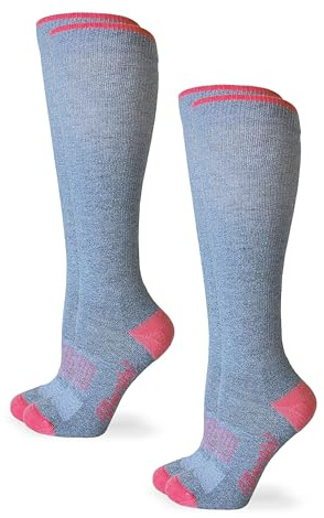 Wrangler Women's Long Live Cowgirls Seamless Cushion Boot Knee High Socks 2 Pair Pack, Coral, Medium