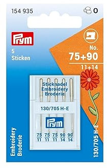 Prym 154935 Nähmaschinennadeln Sticken, No. 75 und 90