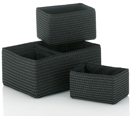 Kela korguppsättning Rimossa 5 delar PP-plast i svart, 35 x 25 x 15 cm