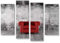 islandburner Bild Bilder auf Leinwand Roter Sessel Moderne Kunst 4er XXL Poster Leinwandbild Wandbild Dekoartikel Wohnzimmer Marke