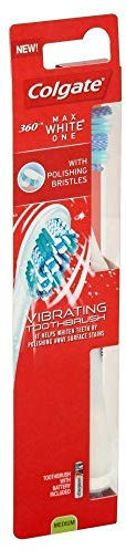 Colgate 360 Degree Max White One Mouthwash Sonic Powered Medium Toothbrush,