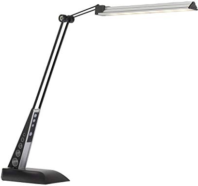 Briljant Jaap LED-skrivbord svart/krom | 1 x 6 W LED integrerad, (420 lm, 5 500 K) | med 3-stegs pekdimmer