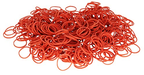 Gummiringar röd | stretchig | Ø 30 mm, 1 mm tjocklek, 500 g påsar [andra varianter kan väljas i erbjudandet] | gummiband | hushållsgummi för buntning, fixering eller pyssel