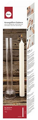 Rayher Hobby Rayher Kerzengießform Stabkerze, rund, mit Glockenspitze, Höhe 27 cm, 2,5 cm ø, Gießform für Wachs, Wachsgießform, Kerzen gießen, 31642000