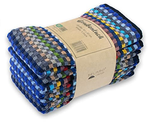 Delindo Lifestyle Paños de cocina de 100% algodón, multicolor, juego de 5 unidades, 50 x 90 cm