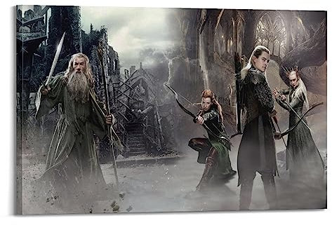 ELedvb Der Hobbit, die Einöde von Smaug Gandalf, Leinwand-Poster, dekoratives Gemälde, Leinwand, Wandposter und Kunstbild, modernes Familien-Schlafzimmer, Dekor-Poster, 50 x 75 cm