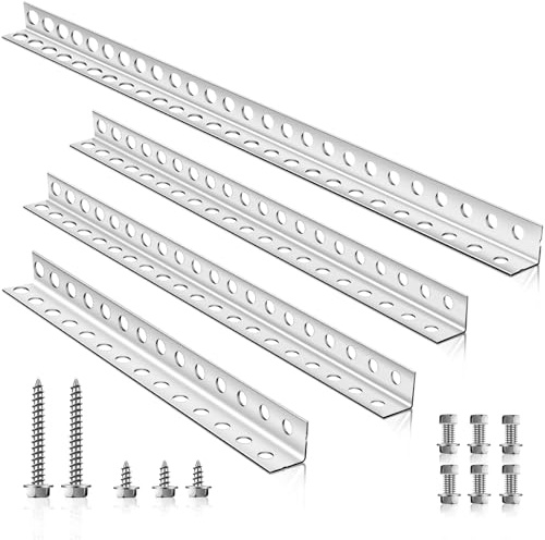 Yaocom 4 Pcs Garage Door Reinforcement Bracket 26, 20, 14 Inches Universal Garage Door Opener Hanging Installation Kit Galvanized Steel Garage Door Parts and Hardware for Mounting Overhead Ceiling