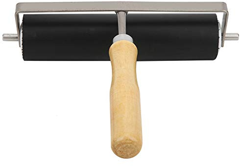 Respicefinem Printing Linoleum Prt 21×18×6 Rubber Printing Roller Detachable Wood Handle Printing Art Craft Tool Supplies L 15Cm