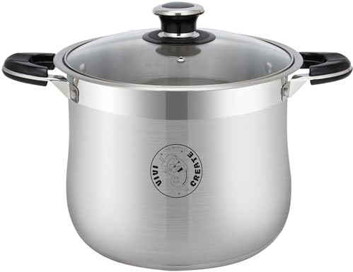 Vivicreate Stainless Steel Stock Pot with Lid for Induction Cooking Boiling Pasta Stew Soup Large Capacity Cookware with Handles for Kitchen Spaghetti Olla Olla de Acero Inoxidable (22.5 QT)