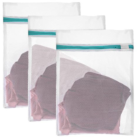 Apausvcm 3 Stück Wäschesack,Wäschenetz für Waschmaschine,30x40cm Waschmaschine Wäschebeutel,Laundry Bag mit Reißverschluss,Wiederverwendbarer Netz Wäschesäcke,für Feinwäsche Unterwäsche Babykleidung