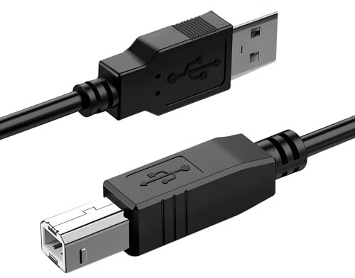 1 PCS USB Printer Cable 1.8M, USB Cable for Printer, USB 2.0 Type A to Type B High-Speed Data Transfer Compatible with All Printers Compatible with for example HP, Samsung, Canon, Dell, Scanner etc