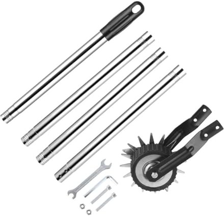 Flaroey Edger gräsmatta, handmanuell gräsmattskant, hjulroterande trimmer, grästrimmer, trimmer, gräskjuvning för trädgård, trottoar (1,6 m)