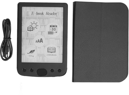 Lector de Libros eléctricos de 6 Pulgadas, Lector de Libros electrónicos Digitales con Pantalla táctil, batería de 2500 mAh de Memoria de 8 GB, Lector de Pantalla de Tinta E
