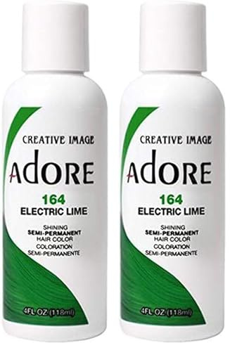 Adore Shining Semi Permanent Hair Colour, 164 Electric Lime (Pack of 2)