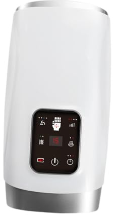 Massaggiatore Mani Elettrico Ricaricabile con Calore e Compressione, Schermo LCD, 2 Modalità, 4 Intensità, 30x16x11 cm (12x6.3x4.3 in)
