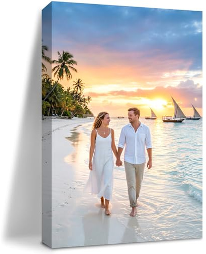 Foto su tela personalizzate, senza cornice, 40 x 60 cm, poster con stampa fotografica personalizzata con ritratto di animali domestici, ricordo delle vacanze, tela foto personalizzata per famiglia