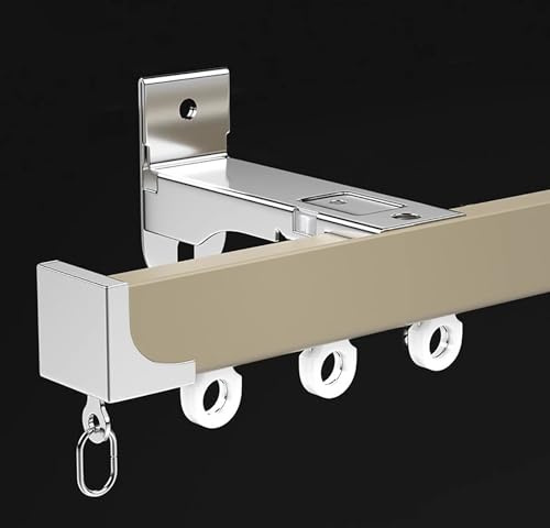 Heavy Du Glidspårsystem i aluminium – 4 m väggmonterad sömlös skena för lusthus kontor balkonger – tysta glidare med ljuddämparremsa (champagne)