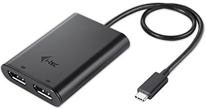 i-tec USB-C auf Dual DisplayPort Video Adapter, 2X Display Port 4K Ultra HD, kompatibel mit Thunderbolt 3 für Windows OS, Mac OS nur für EIN Monitor mit Thunderbolt 3