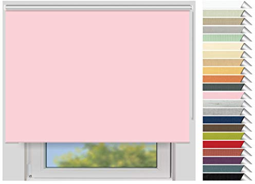 EFIXS Thermorollo Maxi - Rollos nach Maß - 32 mm Rollowelle - Stoffbreite bis 250 cm, Höhe bis 300 cm - Hier: bis 240 cm x bis 240 cm (BxH) - rosa (062) - mit & ohne Bohren