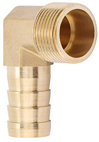 Hilitand 3/4 Male Thread Brass 90 Degree Elbow Coupling Connector Fitting Brass Hose Barb Joint Head for Water Hose (19mm)