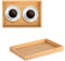 Coptiner Bamboo Serving Tray, Rectangular Wooden Breakfast Tray Serving Platter Tray for Food Coffee Drinks Dessert Dinner Used in Bedroom, Kitchen, Bathroom(28 x 19.5 x 2 cm)