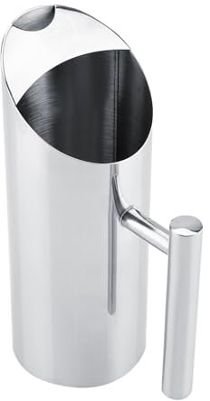 Wakects Pichet à Eau en Acier Inoxydable - Carafe à Eau Cruche a Eau Inox Théière 1 l / 1,5 l / 2 l avec Poignée pour Boire Froid à la Maison, Hôtel, Outil de Service (1 L 13 x 18 cm)