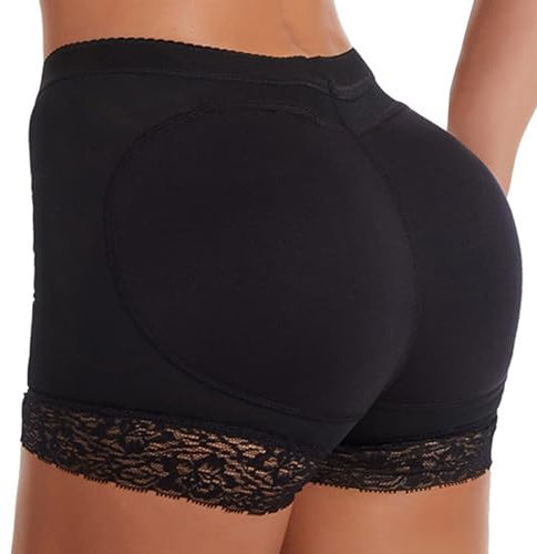 GoPaw Hip Enhancer Acolchado Bragas,Mujeres Butt Lifter Shapewear,Bragas De Control Acolchadas,Bragas Acolchado Push Up Fesse Invisible Butt Lifter Panty (L, Negro)