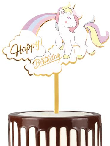 mciskin Topper per torta di compleanno con cartoni animati, decorazioni per torte di compleanno per ragazze e ragazzi, personalizzabili, in acrilico, con glitter, per feste