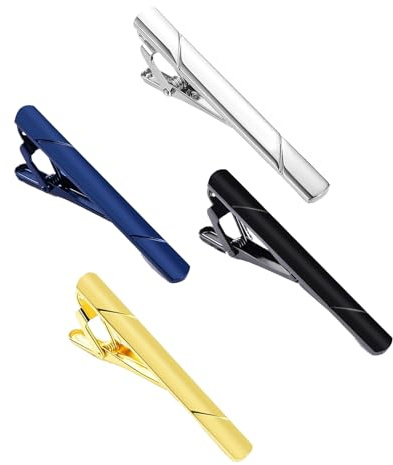 4 Piezas Clip de Corbata Corbatas Clips Hombre Cobre Clip de Corbata Clásico para Reunión Negocios Boda Vida Cotidiana Fiesta