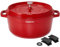 ROSSETTO 4,3L Cocotte ronde en fonte d’aluminium, revêtement antiadhérent en céramique. Couvercle avec picots saveurs. Compatible tous feux dont induction et au four jusqu’à 220° (24cm, Rouge)