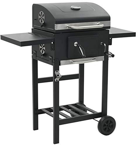ARKEM Gril de Barbecue au Charbon de Bois et étagère inférieure Noir,Table Bistrot Exterieur,Petite Table Jardin