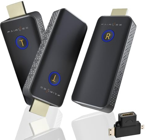 Wireless HDMI - Two Transmitters and One Receiver, Plug and Play, Full HD 1080P HDMI Sender and Receiver,Streaming Extender Kit to Monitor from Laptop/PC/TV Box/Projector,Up to 16TX to 1RX,98ft (2)