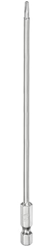 QUARKZMAN T10 bit säkerhets Torx 1/4 tum sexkantigt skaft 6 tum långt stål S2 magnetiskt manipuleringsskydd stjärnbits torx-skruvmejsel med hål för borttagning av skruvar fästelement
