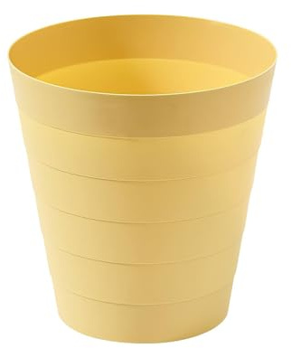 Sinoba Papelera 6105 Cubo de basura Cubo de residuos Papelera de plástico ideal para habitación infantil, oficina, cocina, altura 25 cm, 9 l, color amarillo pastel