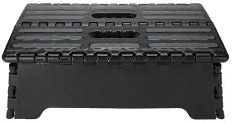 Milltrip Folding Step Stool, Portable Lightweight Step Ladder for Elderly, Pregnant, Bathroom, and Travel Use, Non-Slip Platforms (14.9 x 8.5 x 5.1 Inch, Black)