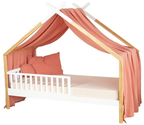 Sevira Kids - Ciel de lit cabane, Toile en Gaze de Coton, Jeanne - 420 x 130 cm Made in France