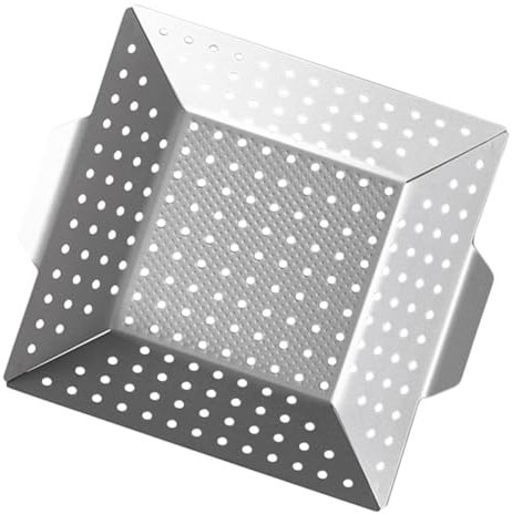 KONTONTY Plaque De Cuisson Antiadhésive en Acier Au Carbone pour Barbecue Trous Outil De Barbecue Dextérieur Double Poignée pour Fête