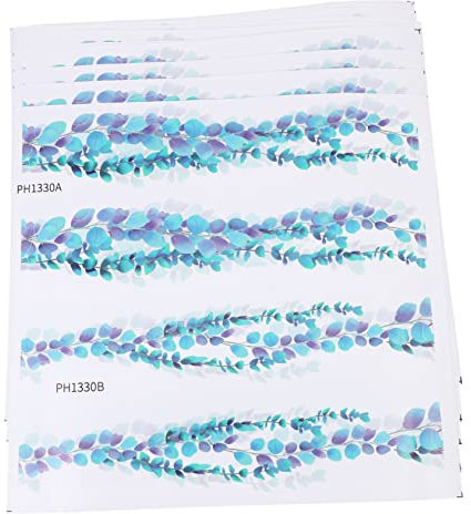 Angoily 15 Hojas Zócalo De Planta Revestimiento De Madera Borde Del Papel Tapiz Pelar y Pegar Bordes Para Paredes Pegatinas De Pared Light Green De Polivinilo