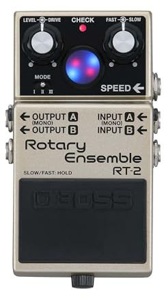 BOSS RT-2 | Pedale Compatto Rotary Ensemble | I veri suoni di altoparlante rotante | Dedicato alla chitarra e alle tastiere | 3 modalità versatili | Vari effetti di modulazione in uno