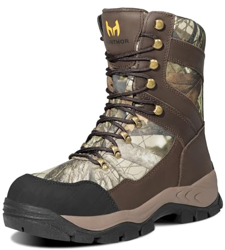 Men's Hiking Hunting Boots - Waterproof Leather & Shock-Absorbing EVA Midsole - Breathable Next Camo G2 Shoes for Rugged Trails & Trekking (Next Camo G2, Size 11.5)