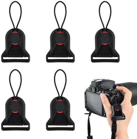 Aohyue 5 st snabbfrigöringsspänne för kamera, kameraremadaptrar, multifunktionsremspänne, kompatibel med de flesta kameror och handledsrem för kamera